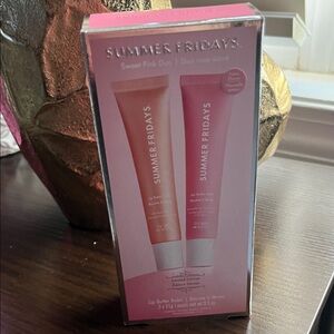 Summer Fridays Pink Lip Butter Balm Set (birthday cake/strawberry soft serve)